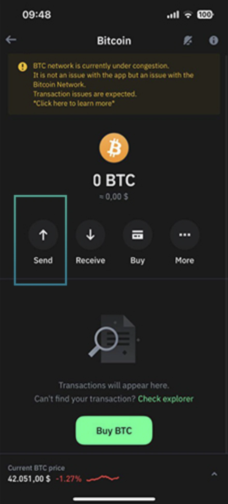 Make a test transaction